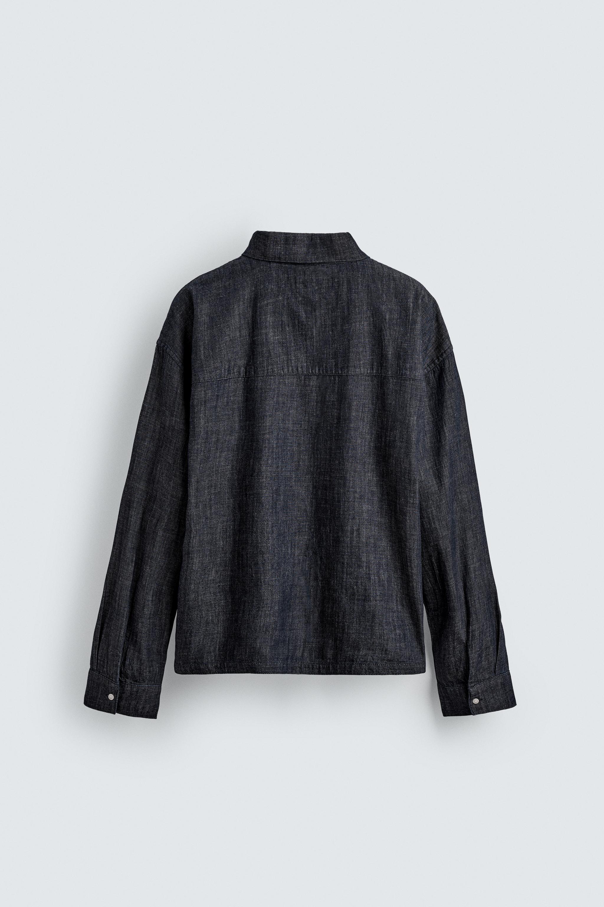 RELAXED FIT DENIM POLO SHIRT